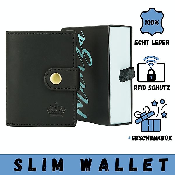 Manza Mini Geldbörse Slim Wallet Geldbörse mit Münzfach, RFID-Schutz und Ge günstig online kaufen
