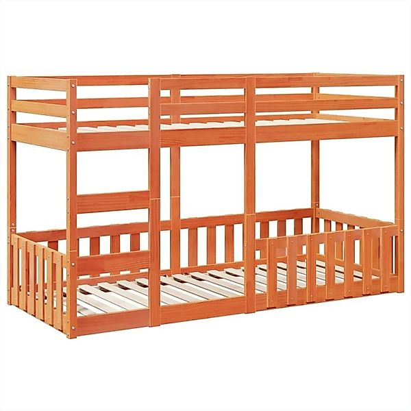 vidaXL Etagenbett Wachsbraun 80x200 cm Massivholz Kiefer 3308588 günstig online kaufen