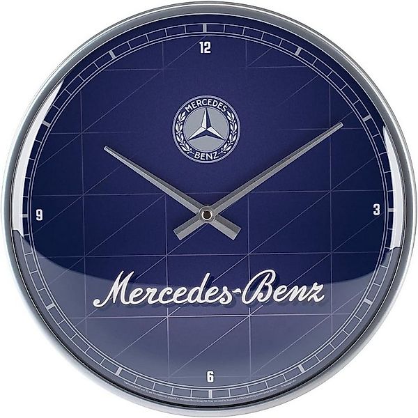 Nostalgic-Art Wanduhr Wanduhr - Mercedes-Benz - Silver & Blue günstig online kaufen