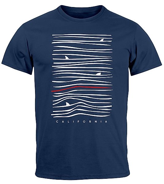 Neverless Print-Shirt Herren T-Shirt Frontprint Minimalismus günstig online kaufen