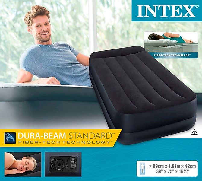 Intex Luftbett INTEX Luftbett Gästebett Lutmatratze inkl. Pumpe, (Fiber-Tec günstig online kaufen
