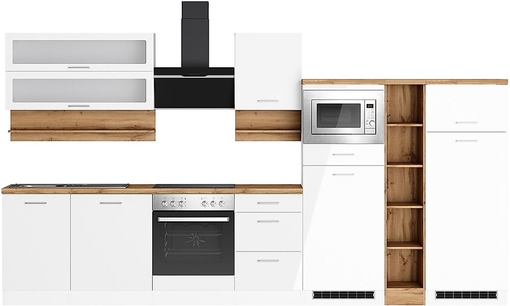 KOCHSTATION Küchenzeile "KS-Milan" 370 cm breit, robuste Metallauszüge, vie günstig online kaufen