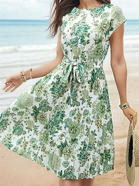 AFAZ New Trading UG Sommerkleid Sommer-Damenmode, bedrucktes, plissiertes S günstig online kaufen