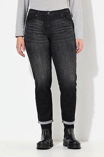 Ulla Popken Regular-fit-Jeans Boyfriend-Jeans weites Bein Ziernähte günstig online kaufen