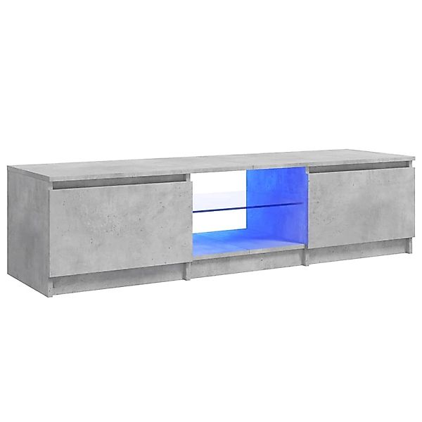 Tv-schrank Mit Led-leuchten Betongrau 140x40x35,5 Cm günstig online kaufen
