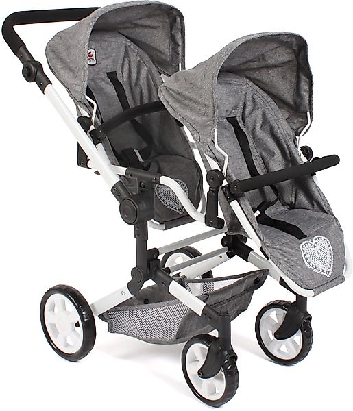 CHIC2000 Puppen-Zwillingsbuggy Linus Duo, Jeans Grey, günstig online kaufen