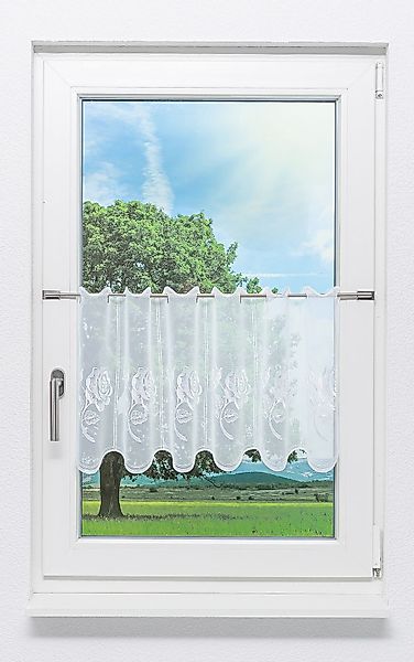 Plauener Spitze® Scheibengardine Rosentraum, (1 St), günstig online kaufen