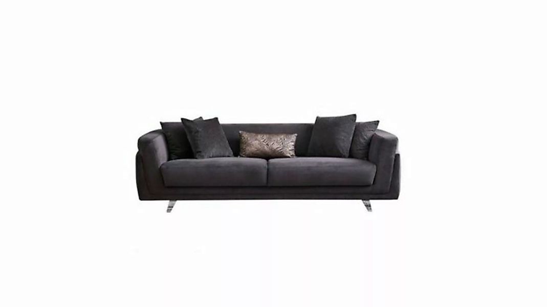 JVmoebel 3-Sitzer Couch mit Bettfunktion Sofa 3 Sitzer Grau Stoff Stoffsofa günstig online kaufen