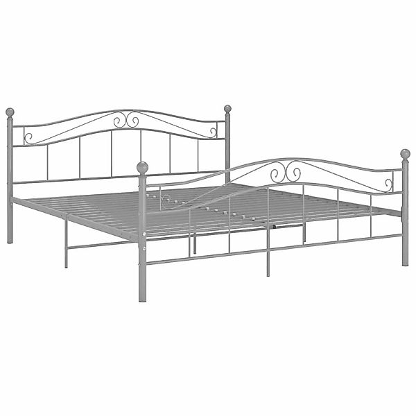 vidaXL Bettgestell, Bett Grau Metall 140x200 cm günstig online kaufen