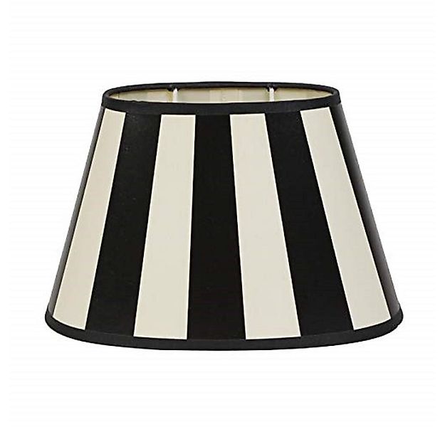 AMBIENTE-LEBENSART.DE Lampenschirm Lampenschirm oval schwarz-weiß gestreift günstig online kaufen