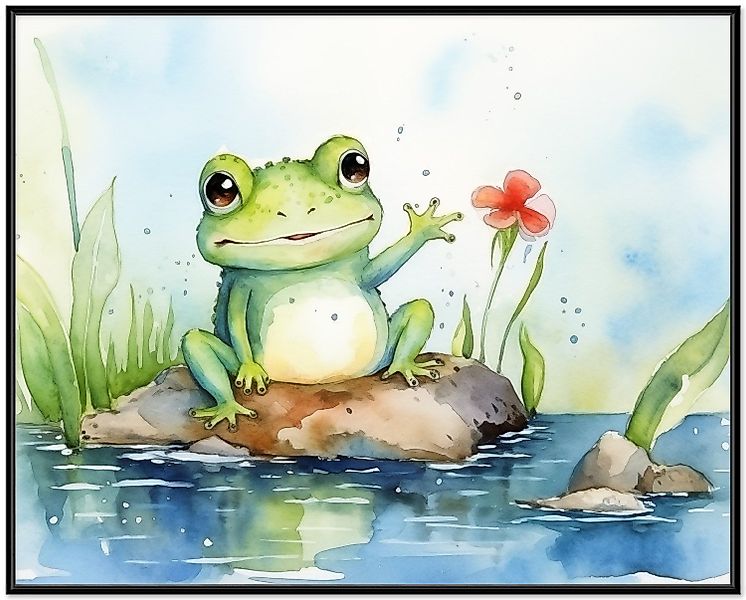 Wallario Poster, Frosch in Aquarell, in günstig online kaufen