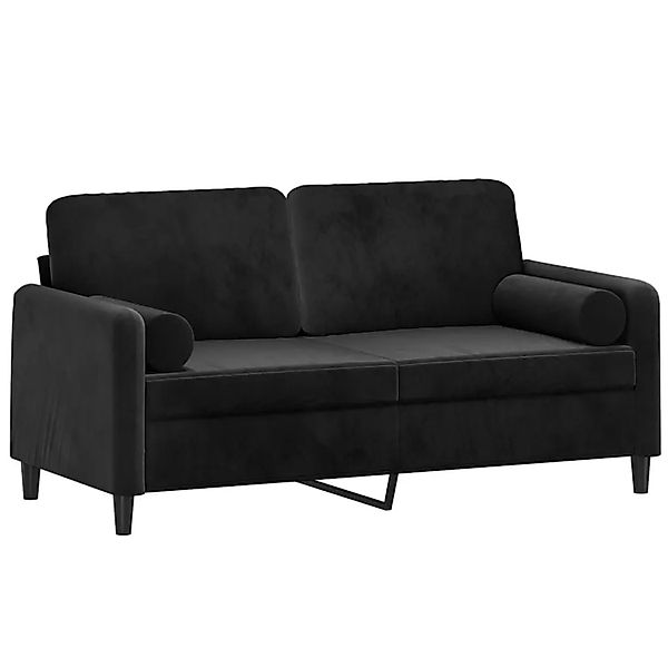 vidaXL 2-Sitzer-Sofa mit Zierkissen Schwarz 140 cm Samt 3200886 günstig online kaufen