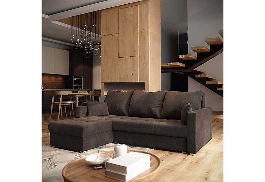 Masseno Ecksofa NIDA mit Schlaffunktion L-Form, Sofa mit Bettkasten günstig online kaufen