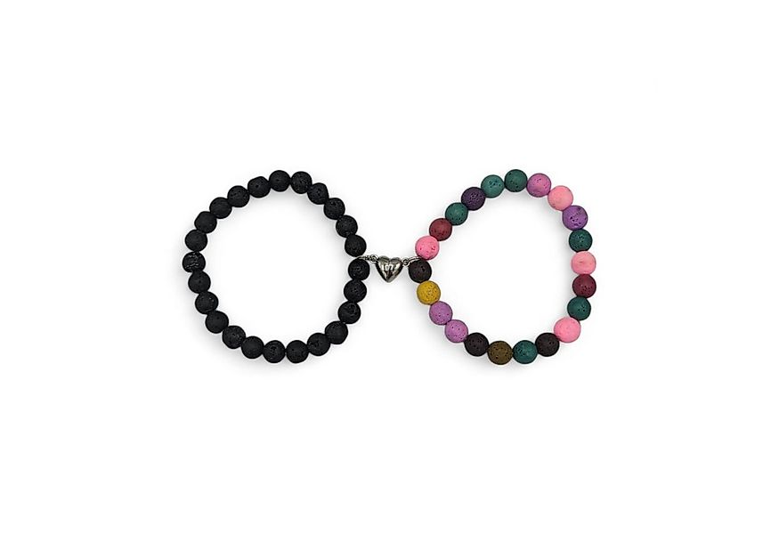 Eyecatcher Armkette 2-teiliges Magnet Herz-Armbänder Set aus Lavastein für günstig online kaufen