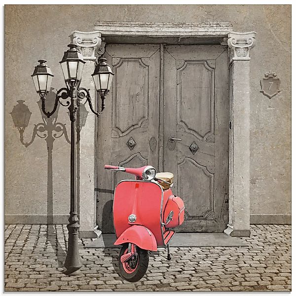 Artland Glasbild "Oldtimer Motorroller Colorkey", Motorräder & Roller, (1 S günstig online kaufen
