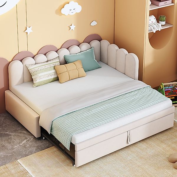 OKWISH Schlafsofa Multifunktionales L-förmiges Polsterbett Kinderbett, günstig online kaufen