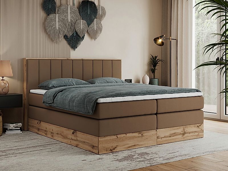 MKS MÖBEL Boxspringbett BELLISSIMO KING (Topper T-25, T30-Schaum, Möbelplat günstig online kaufen