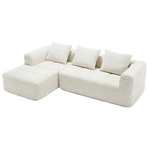 Odikalo Loungesofa Sektionssofa L-Form Chenille Sofa Chaiselongue Seitentas günstig online kaufen