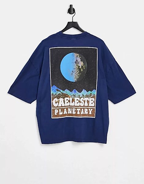 ASOS DESIGN – Oversize-T-Shirt in verwaschenem Marineblau mit fotografische günstig online kaufen