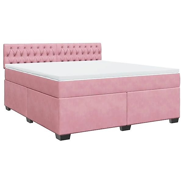 vidaXL Boxspringbett mit Matratze Rosa 180x200 cm Samt 3288689 günstig online kaufen