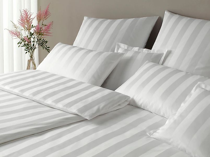 Elegante Bettwäsche "Noblesse" 2 Stk. tlg. im modernen Streifendesign günstig online kaufen