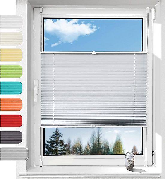 OUBO Plissee mit Klemmträger Sonnenschutz und Sichtschutz lichtdurchlässig günstig online kaufen