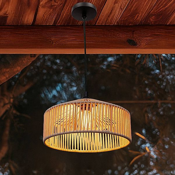 Newgarden Pendelleuchte Calabardina, weiß, Seil, Ø30cm, IP44 günstig online kaufen