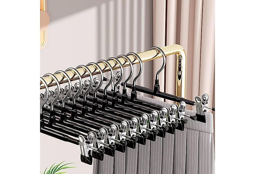 POPOLIC Kleiderbügel Hosenbügel aus Metall, 10 Stück Kleiderbügel Klammerbü günstig online kaufen