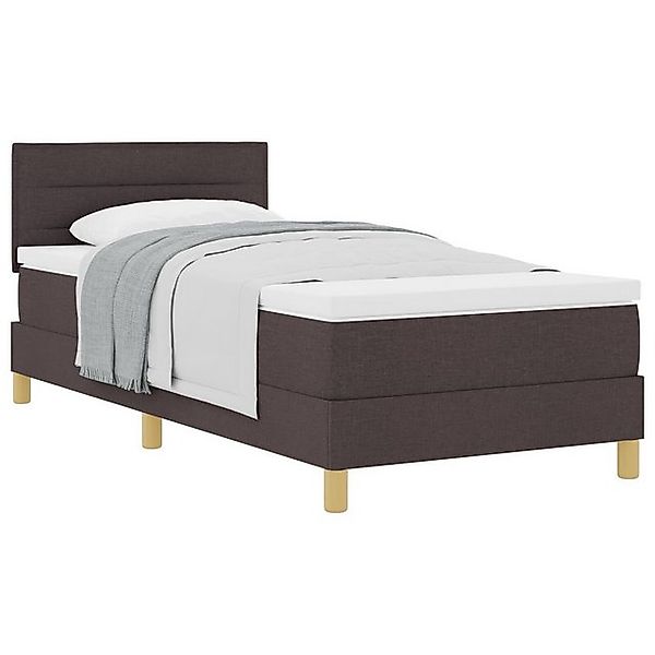vidaXL Bett Boxspringbett mit Matratze Dunkelbraun 90x190 cm Stoff (1-tlg) günstig online kaufen