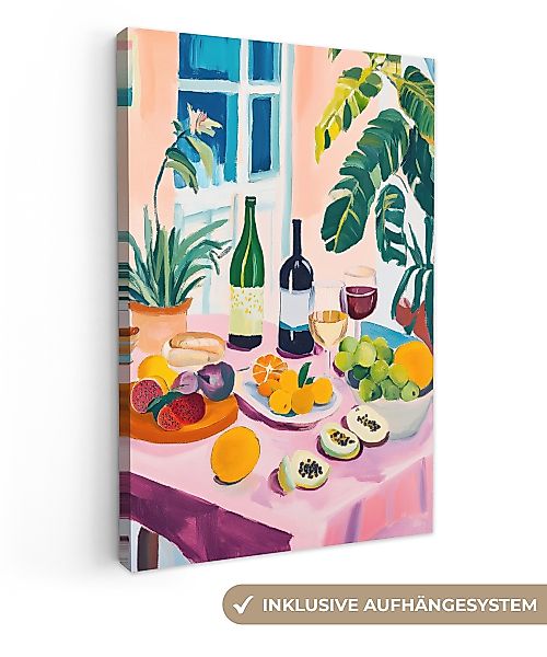 OneMillionCanvasses® Leinwandbild Tisch - Wein - günstig online kaufen