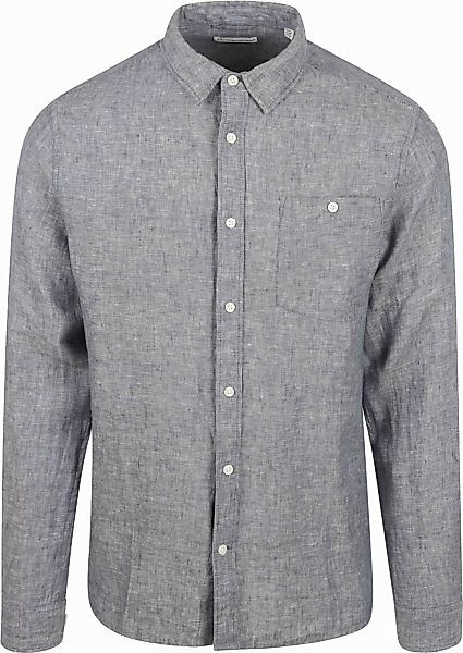 KnowledgeCotton Apparel Hemd Leinen Vintage Indigo - Größe L günstig online kaufen