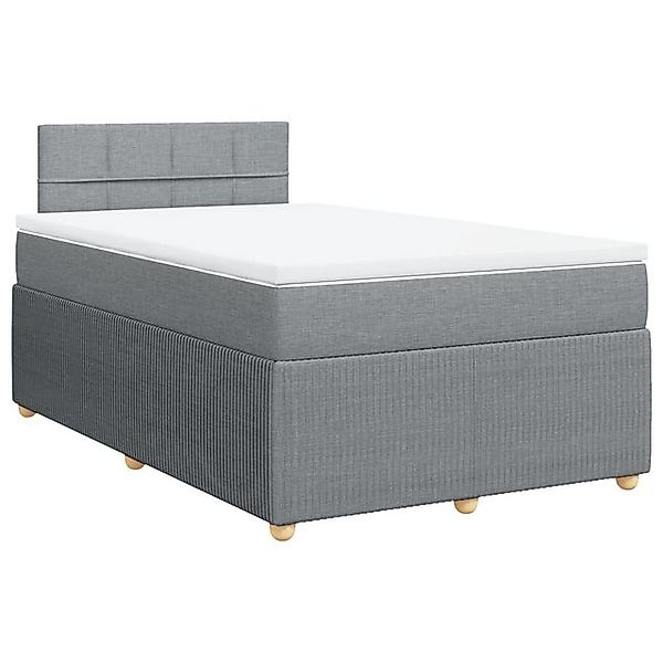 vidaXL Bett Boxspringbett mit Matratze Hellgrau 120x190 cm Stoff günstig online kaufen