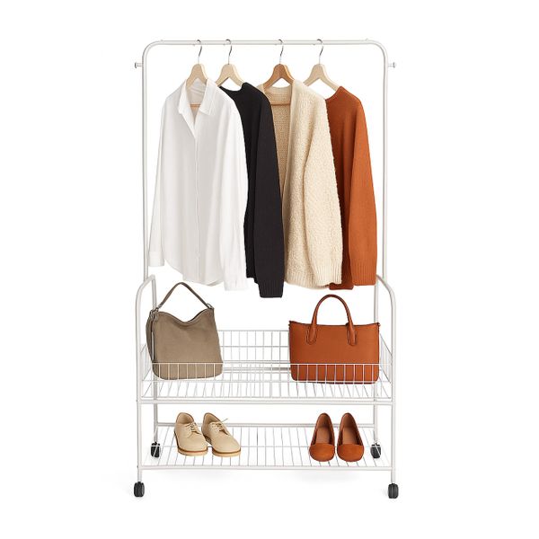 relaxdays Kleiderständer Rollbarer Kleiderständer mit 2 günstig online kaufen