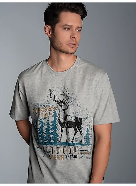 Trigema T-Shirt "TRIGEMA T-Shirt mit großem Hirsch-Printmotiv" 1 Stk. günstig online kaufen