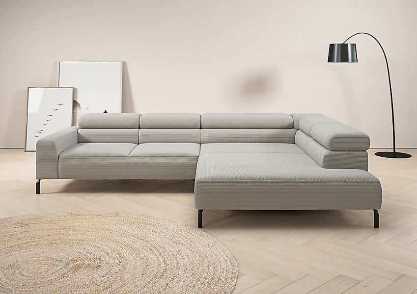 Home affaire Ecksofa "Antonelli, L-Form, inkl. Kopfteilverstellung, Breite günstig online kaufen