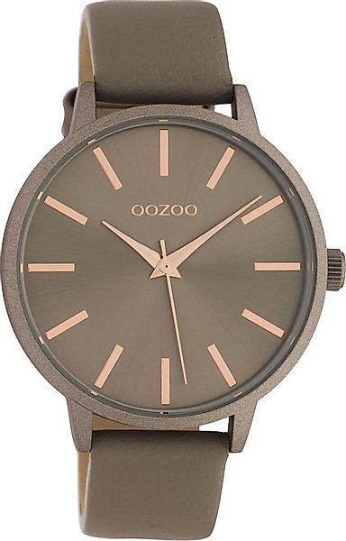 OOZOO Quarzuhr Damenuhr C10612 Armbanduhr Taupe Lederband 42 mm günstig online kaufen