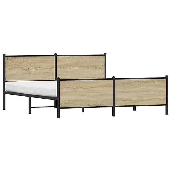 vidaXL Metallbett ohne Matratze Sonoma-Eiche 183x213 cm 3301365 günstig online kaufen