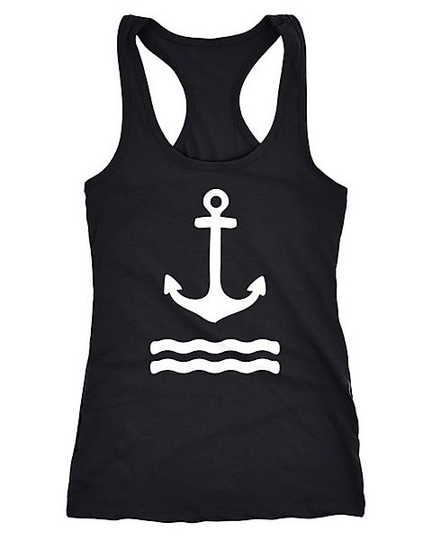 Neverless Tanktop Damen Tank-Top Shirt Anker Wasserwelle Racerback günstig online kaufen