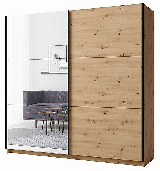 Feldmann-Wohnen Schwebetürenschrank Arsen (1 Kleiderstange, 5 Ablageböden, günstig online kaufen