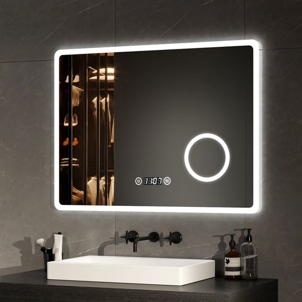EMKE Badspiegel mit Beleuchtung LED Wandspiegel günstig online kaufen