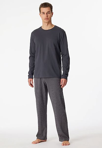Schiesser Pyjama "Ebony" 2 Stk. tlg., mit rundem Halsausschnitt günstig online kaufen