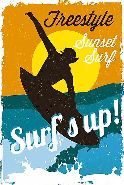 queence Metallbild "Surfs up", (1 St.), Stahlschilder günstig online kaufen