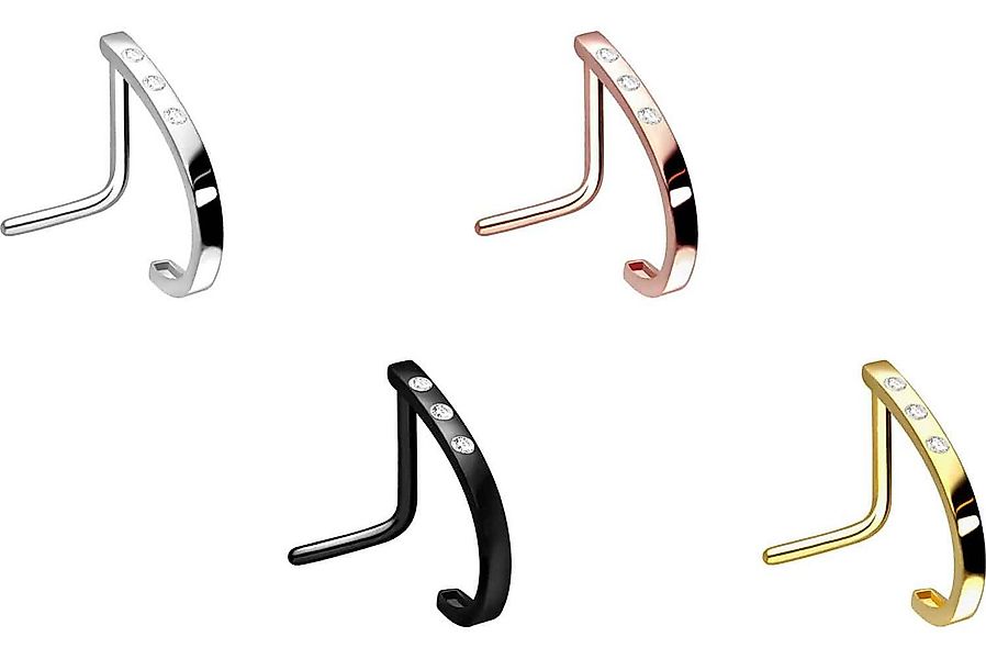 PIERCINGLINE Nasenpiercing Chirurgenstahl Nasenstecker 3 KRISTALLE (Nasenst günstig online kaufen