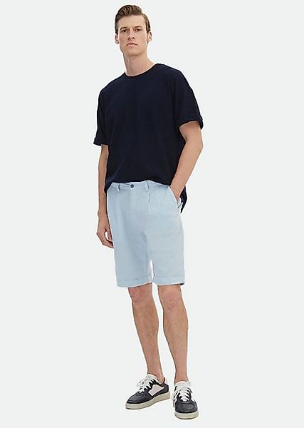 RAMSEY Shorts Hellblauer Webkarotten-Slim-Fit-Casual-Bermuda aus 100% Baumw günstig online kaufen