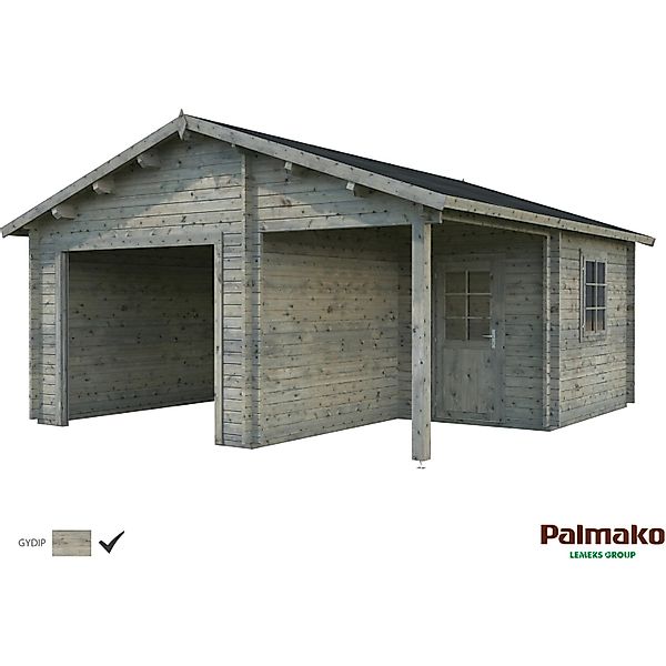 Palmako Holzgarage Roger ohne Tor Grau tauchgrundiert 510 cm x 550 cm günstig online kaufen