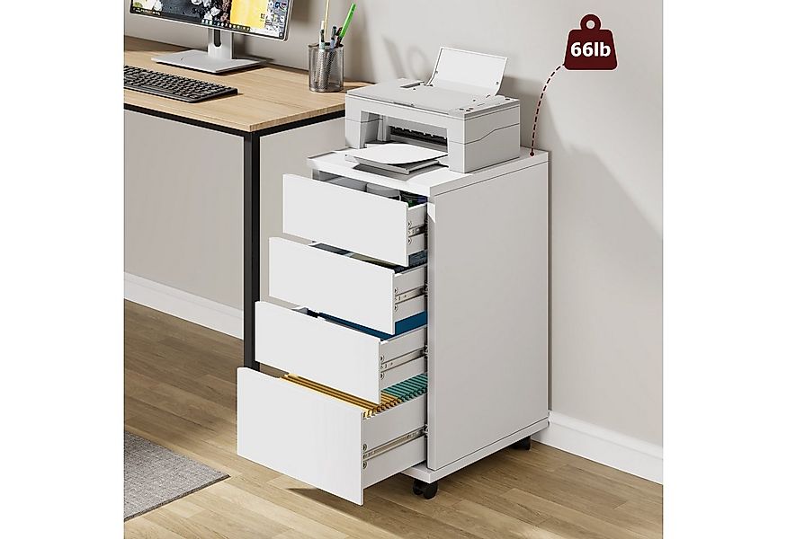 HOMECHO Aktenschrank mit 4 Schubladen Aktenschrank mit Rollen, Büroschrank günstig online kaufen