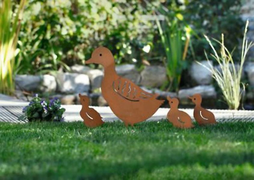 HOME Living Gartenstecker Entenfamilie Dekoobjekte braun günstig online kaufen