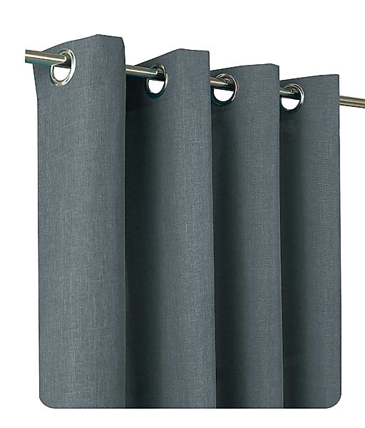 Haus und Deko Gardine Vorhang 140x245 cm Ösen blickdicht Struktur Leinenopt günstig online kaufen