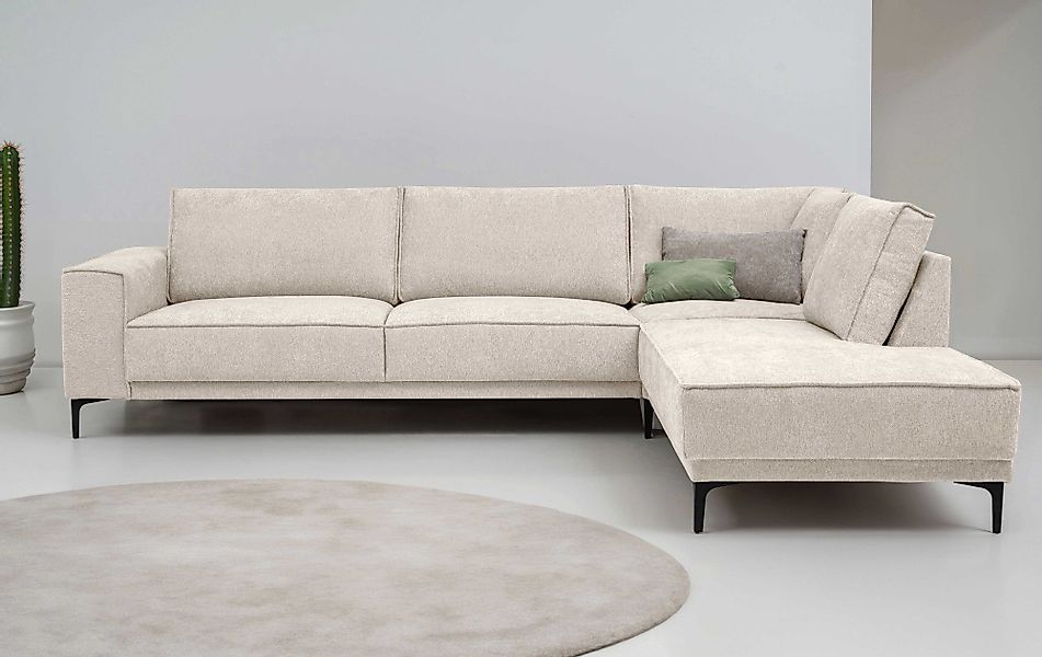 OTTO home Ecksofa "Polsterecke Oland, Struktur, Flachgewebe, Luxus-Microfas günstig online kaufen