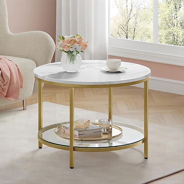 VASAGLE Couchtisch, Beistelltisch, Ø 65/80 x günstig online kaufen